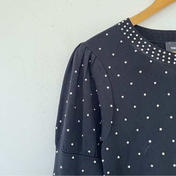 The Kooples NWOT Black Stretchy Knit Studded Dress - Picture 13 of 15